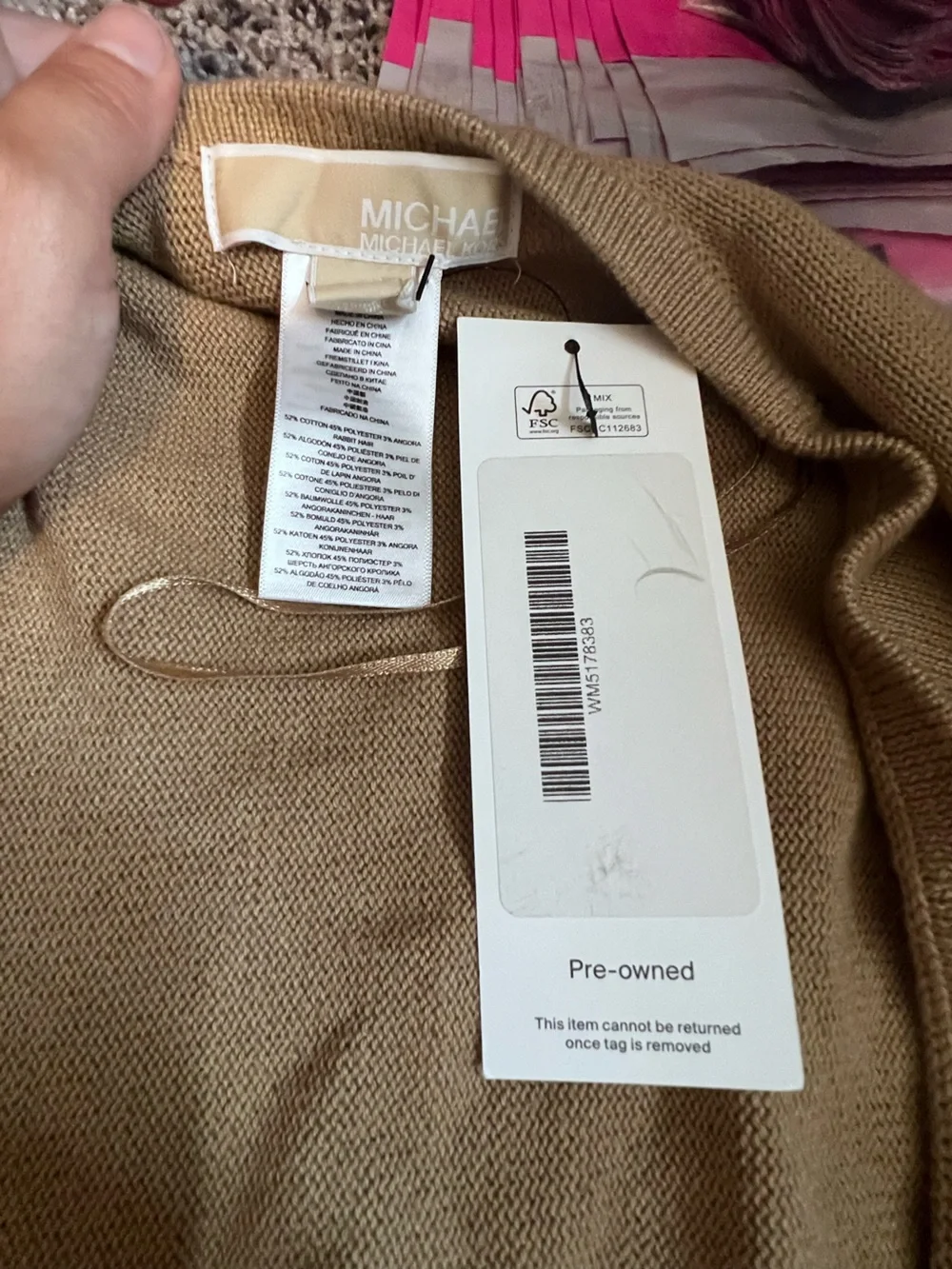 Michael Kors Camel and Chocolate Open-Front Poncho
